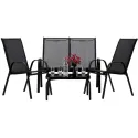 Набір садових меблів (столик+2 крісла+диван) MEBEL ELITE NATAN, чорний фото thumb №1