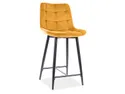 Барный стул бархатный, хокер SIGNAL CHIC H-2 Velvet, Bluvel 78 - зеленый фото thumb №6