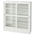 IKEA HAVSTA ХАВСТА, шафа зі склян дверцятами з цоколем, біле прозоре скло, 121x37x134 см 295.346.72 фото thumb №1