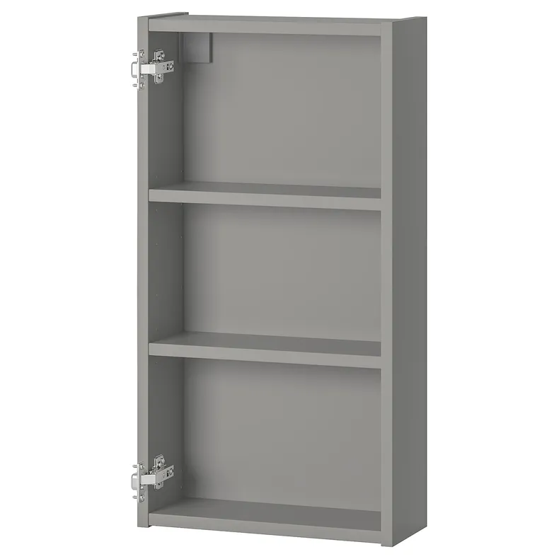IKEA ENHET ЭНХЕТ, навесной шкаф с 2 полками, серый, 40x15x75 см 004.404.43 фото №1