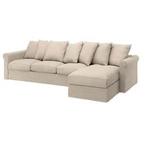 IKEA GRÖNLID ГРЕНЛІД, 4-місний диван, з шезлонгом / бежевий 894.401.14 фото