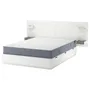 IKEA NORDLI НОРДЛІ, каркас ліжка з відд д/збер і матрац, з узголів'ям білий/ВАЛЕВОГ жорсткий, 160x200 см 595.368.63 фото