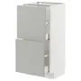 IKEA METOD МЕТОД / MAXIMERA МАКСИМЕРА, напольный шкаф с 2 ящиками, белый / светло-серый, 40x37 см 095.382.04 фото