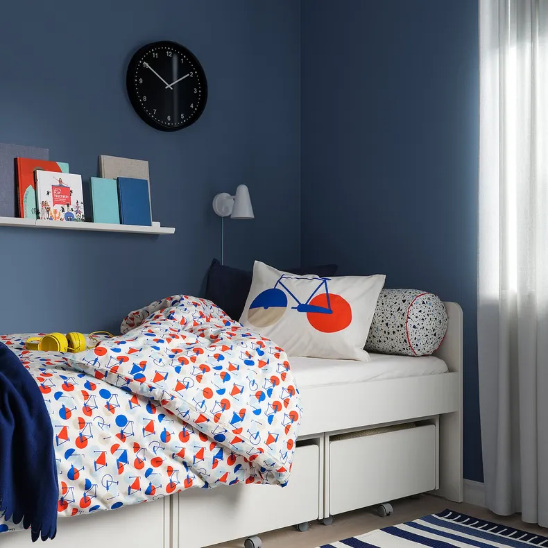 IKEA SLÄKT СЛЕКТ, каркас ліжка,3шухляди, білий, 90x200 см 893.860.70 фото №2