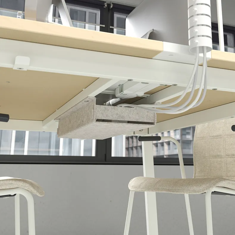 IKEA MITTZON МІТТЗОН, стіл для конференцій, береза okl / біла, 140x108x75 см 095.333.86 фото №6
