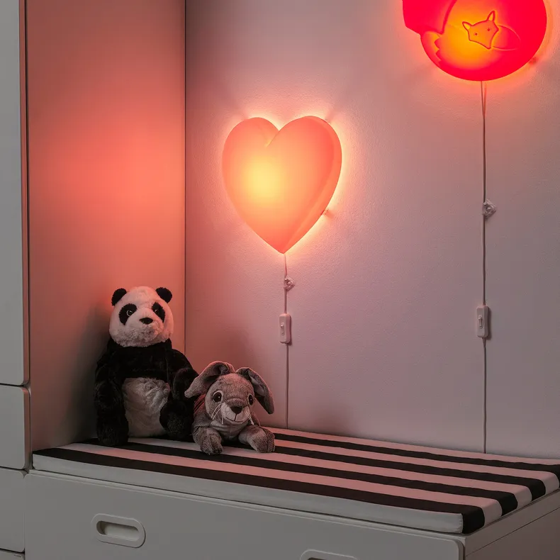 IKEA UPPLYST УППЛЮСТ, LED бра, серце рожевий 404.403.42 фото №1