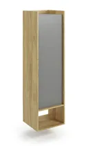Книжный шкаф HALMAR MOBIUS 1D 50x41 см, корпус : натуральный гикори, фасады - пыльно-серый фото thumb №1