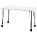 IKEA LAGKAPTEN ЛАГКАПТЕН / KRILLE КРИЛЛЕ, письменный стол, белый / черный, 120x60 см 495.097.18 фото thumb №1