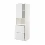 IKEA METOD МЕТОД / MAXIMERA МАКСИМЕРА, высокий шкаф д / СВЧ / дверца / 2ящика, белый / Стенсунд белый, 60x60x200 см 794.567.99 фото