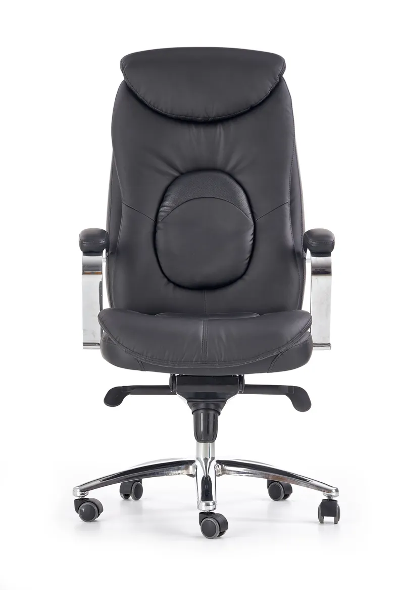 Кресло компьютерное офисное вращающееся HALMAR QUAD черный, экокожа перфорированная фото №3