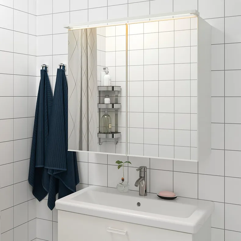 IKEA SILVERGLANS СИЛВЕРГЛАНС, светодиодная подсветка для ванной, Белый цвет может быть затемнен, 80 см 705.293.66 фото №4
