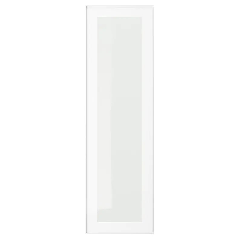 IKEA HEJSTA ХЭЙСТА, стеклянная дверь, белое / прозрачное стекло, 30x100 см 105.266.29 фото №1
