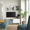 IKEA BESTÅ БЕСТО, тумба для телевізора з дверцятами, білий / ЛАППВІКЕН / СТУББ білий, 120x42x48 см 294.194.36 фото thumb №2