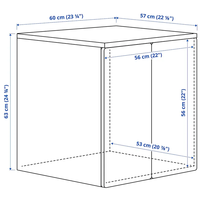 IKEA SMÅSTAD СМОСТАД / PLATSA ПЛАТСА, шафа, білий з каркасом / з 1 полицею, 60x57x63 см 993.898.03 фото №6