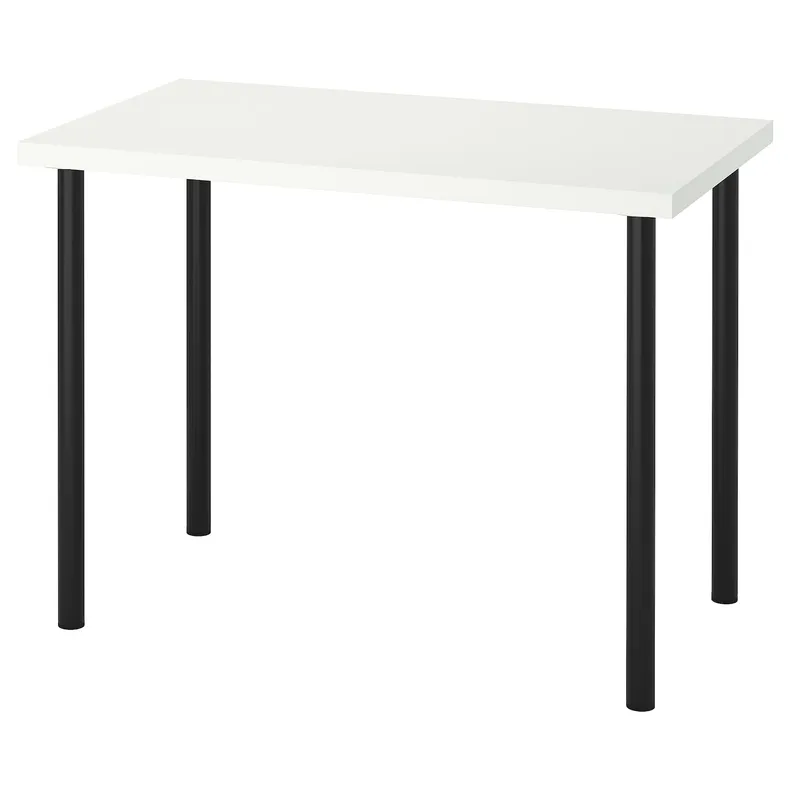 IKEA LINNMON ЛІННМОН / ADILS АДІЛС, стіл, білий/чорний, 100x60 см 099.321.77 фото №1