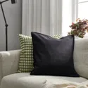 IKEA GURLI ГУРЛІ, чохол на подушку, чорний, 50x50 см 802.811.38 фото thumb №2