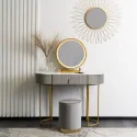 Туалетный столик с пуфом MEBEL ELITE ASHLEY, серый / золотой фото thumb №3
