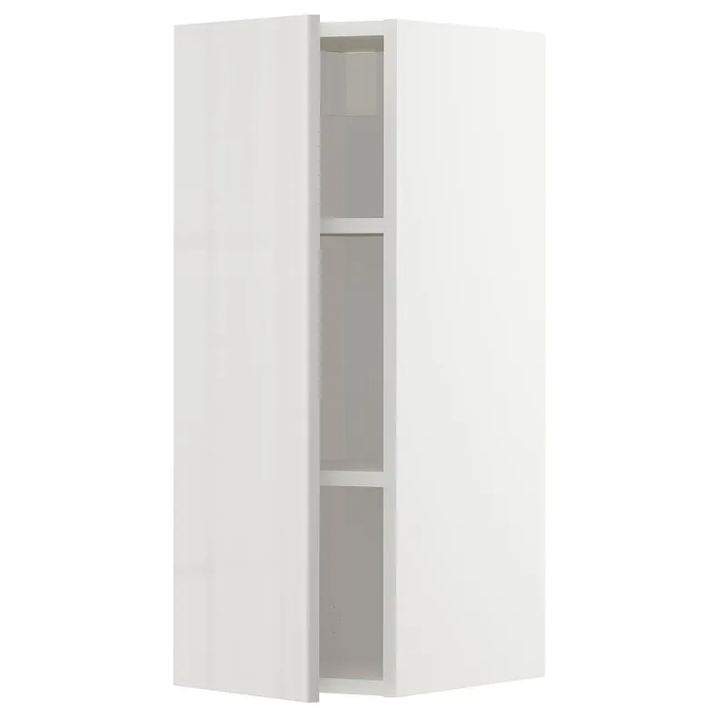 IKEA METOD МЕТОД, шафа навісна із полицями, білий / Ringhult світло-сірий, 30x80 см 694.564.17 фото №1