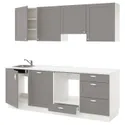 IKEA ENHET ЭНХЕТ, кухня, серая рама, 243x63.5x222 см 094.855.97 фото thumb №1