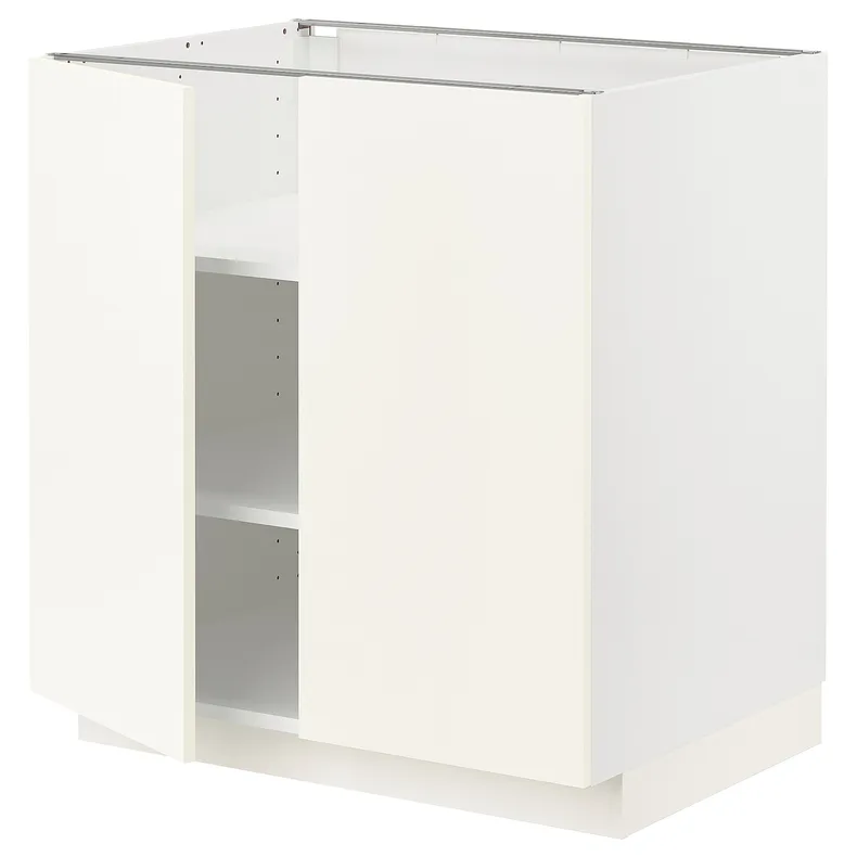IKEA METOD МЕТОД, напольный шкаф с полками / 2дверцами, белый / Вальстена белый, 80x60 см 495.071.25 фото №1