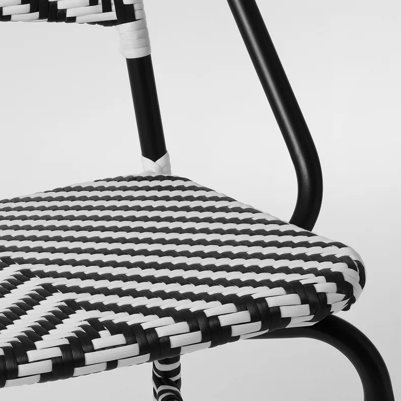 IKEA VASSHOLMEN ВАССХОЛЬМЕН, стілець, кімнатний / вуличний, чорний / білий 305.037.40 фото №5