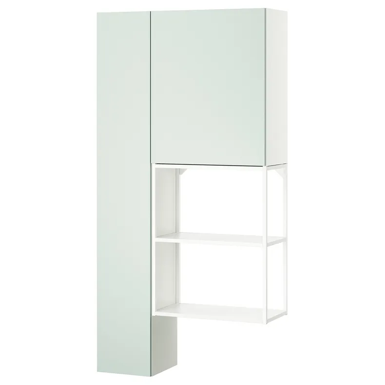 IKEA ENHET ЕНХЕТ, шафа, білий / блідо-сіро-зелений, 90x32x180 см 895.479.35 фото №1