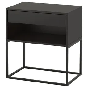 IKEA VIKHAMMER ВІКХАММЕР, приліжковий столик, чорний, 60x39 см 903.889.78 фото