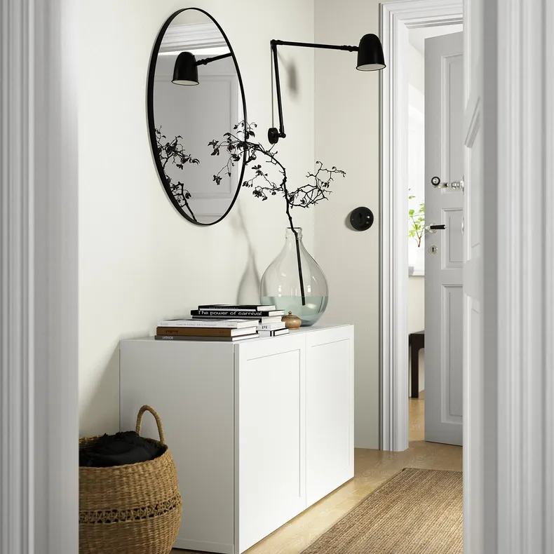 IKEA BESTÅ БЕСТО, комбинация для хранения с дверцами, белый / Ханвикен белый, 120x42x65 см 593.245.64 фото №3