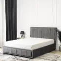 Кровать двуспальная бархатная MEBEL ELITE CARLOS Velvet, 140x200 см, серый фото thumb №6