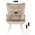 Кресло мягкое бархатное с подставкой для ног MEBEL ELITE LOZANO Velvet, Бежевый фото thumb №14