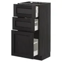 IKEA METOD МЕТОД / MAXIMERA МАКСИМЕРА, напольный шкаф с 3 ящиками, черный / Лерхиттан с черными пятнами, 40x37 см 192.600.45 фото thumb №1