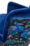 Кресло мягкое HALMAR PAGONI темно-синий/черный (ткань Bluvel #86) фото thumb №9
