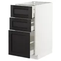 IKEA METOD МЕТОД / MAXIMERA МАКСИМЕРА, напольный шкаф с 3 ящиками, белый / Лерхиттан с черными пятнами, 40x60 см 592.568.43 фото thumb №1