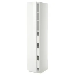 IKEA METOD МЕТОД / MAXIMERA МАКСІМЕРА, висока шафа із шухлядами, білий / РІНГХУЛЬТ білий, 40x60x200 см 593.838.84 фото