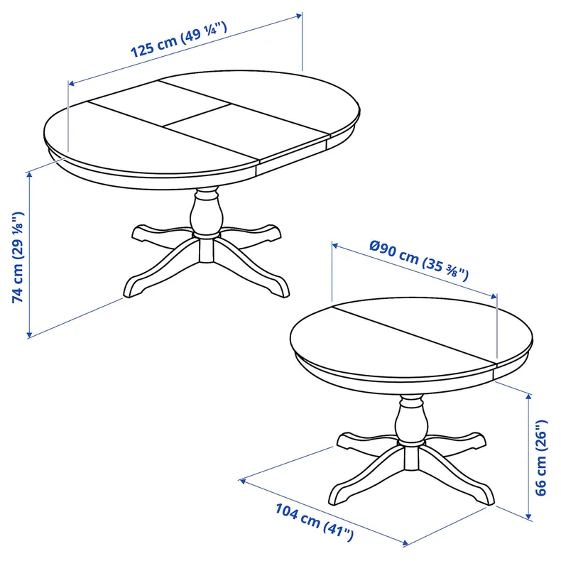 IKEA INGATORP ІНГАТОРП, розкладний стіл, білий, 90 / 125 см 304.917.75 фото №5