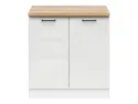 BRW Базовый шкаф для кухни Junona Line 80 см со столешницей из мелового глянца, белый/ меловой глянец/ дуб крафт голд D2D/80/82_ZBL-BI/KRP/DCRZ фото thumb №1