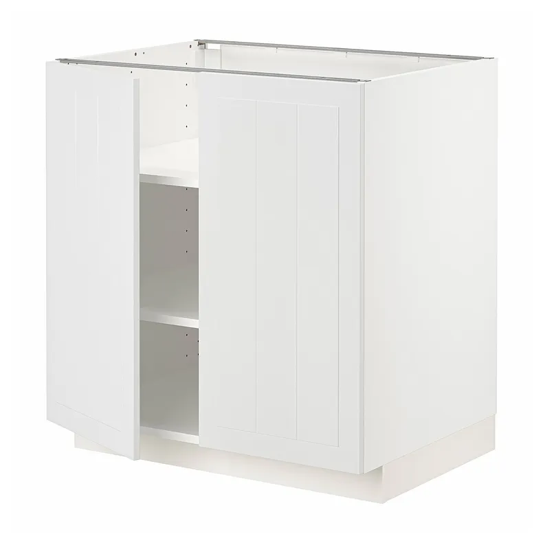 IKEA METOD МЕТОД, підлогова шафа з полицями / 2 дверцят, білий / стенсундський білий, 80x60 см 394.545.99 фото №1