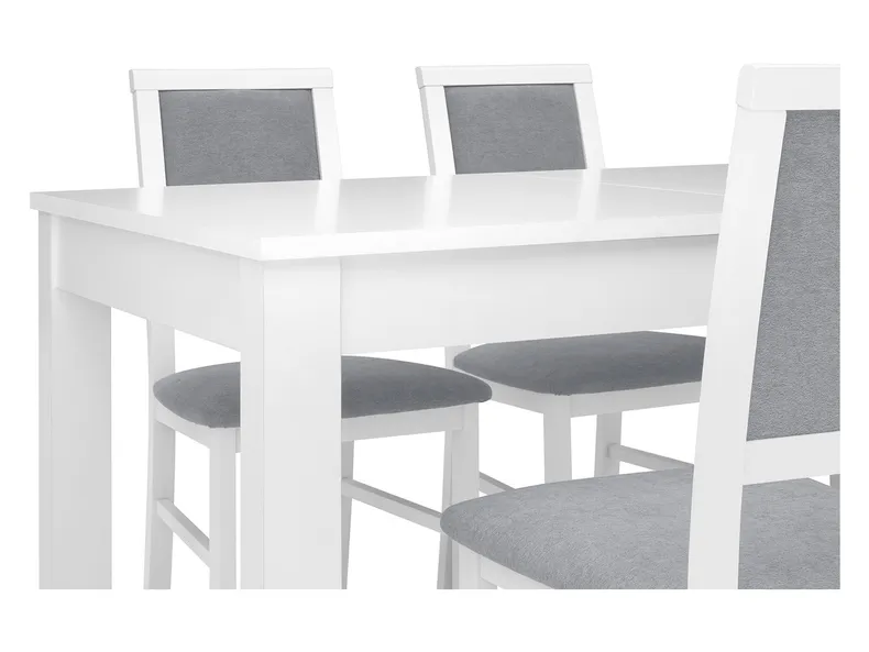 BRW Комплект: стіл 140-180х80 см + 4 стільці BRW ROBI, сірий/білий STO/BRYK2_4ROBI-BAL/TX098 фото №4
