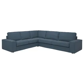IKEA KIVIK КИВИК, 5-местный угловой диван, Окрашенный в синий цвет 494.847.27 фото
