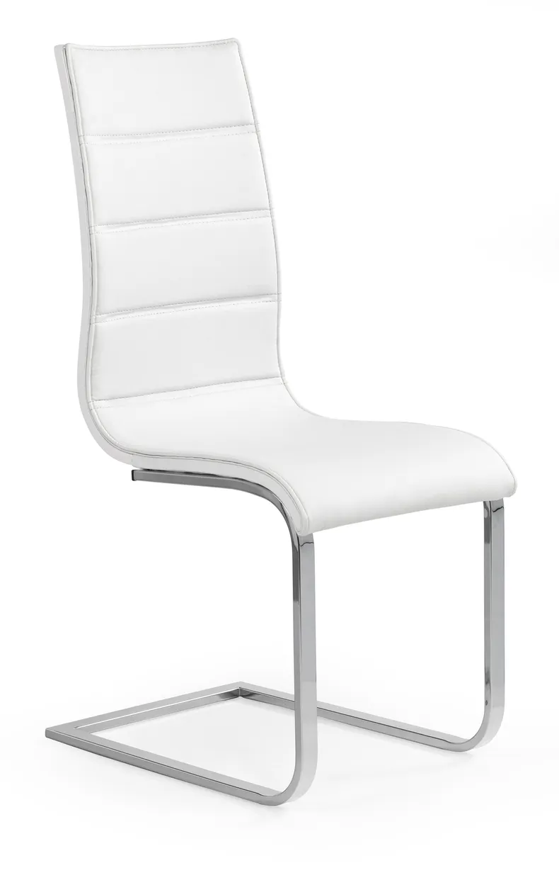 Кухонный стул HALMAR K104 белый/хром/белая экокожа фото №1
