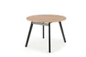 Кухонний стіл HALMAR RUBEN 102-142x102 см чорний, дуб артісан фото thumb №1