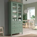 IKEA HEMNES, тумба с 3 ящиками, серо-зеленое/светло-коричневое пятно, 90x197 см 005.961.61 фото thumb №3