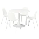 IKEA DOCKSTA ДОКСТА / LIDÅS ЛИДОС, стол и 4 стула, белый белый / белый, 103 см 495.681.14 фото thumb №1