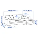 IKEA GRÖNLID ГРЁНЛИД, 3-местный диван с козеткой, Инсерос белый 194.071.46 фото thumb №10