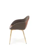 Кухонний стілець HALMAR K304 темно-сірий/коричневий/золотистий хром фото thumb №4