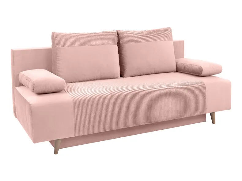 BRW тримісний диван Леон розкладний з велюровим ящиком рожевий, Poso 52 Pink/Kronos 52 Pink SO3-LEON-LX_3DL-G2_BACF5A фото №2