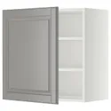 IKEA METOD МЕТОД, навесной шкаф с полками, белый / бодбинский серый, 60x60 см 394.569.56 фото thumb №1