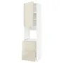 IKEA METOD МЕТОД / MAXIMERA МАКСІМЕРА, висока шафа для духовки+дверц / 2шухл, білий / Voxtorp високий глянець світло-бежевий, 60x60x240 см 894.634.74 фото