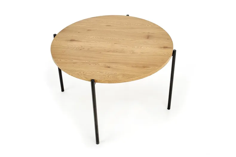 Круглий стіл HALMAR MORGAN 120x120 см дуб золотистий / чорний фото №5