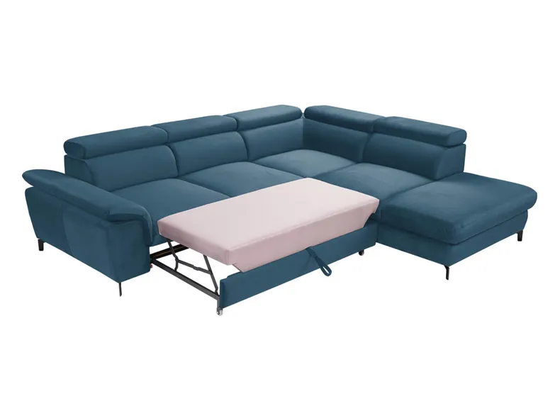 BRW Кутовий розкладний диван Алегра з ящиком для зберігання велюровий синій, Елемент 13 NA-ALEGRA-L-G2_B9CA45 фото №6